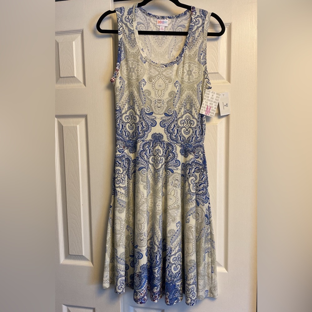 NWT Nicki Dress with Pockets Blue Cream